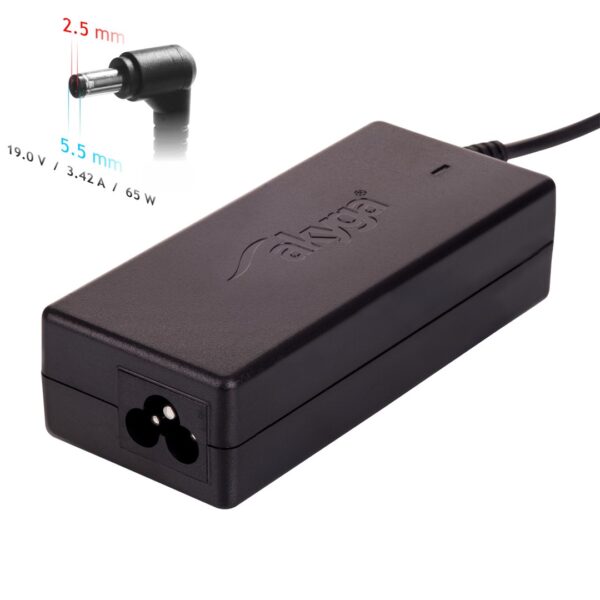 Akyga Φορτιστής Laptop 65W 19V 3.42A για Toshiba χωρίς Καλώδιο Τροφοδοσίας