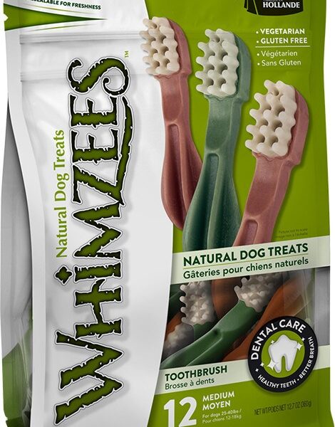 Whimzees Dog Chew Toothbrush Οδοντική Λιχουδιά Σκύλου για Μεσαίες Φυλές 370gr 12τμχ