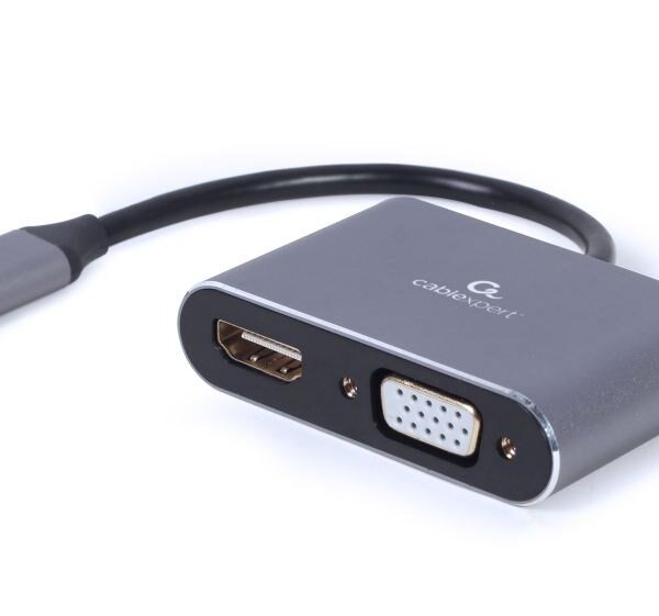 Cablexpert USB-C male σε HDMI / VGA female 1τμχ (A-USB3C-HDMIVGA-01)