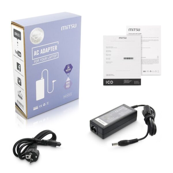 Mitsu Φορτιστής Laptop 60W 19V 3.16A για Samsung με Αποσπώμενο Καλώδιο Τροφοδοσίας