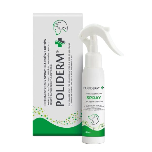 Jm Sante Poliderm Care Spray Dandruff-prone Inflamed Dermatosis-affected Skin Dogs Cats – 100 Ml