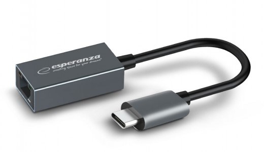 Esperanza ENA102 USB-C Αντάπτορας Δικτύου για Ενσύρματη σύνδεση Gigabit Ethernet