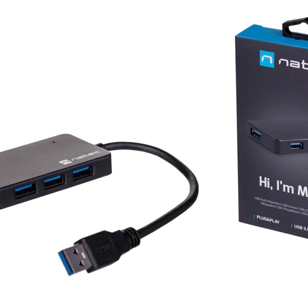 Natec Moth USB 3.0 Hub 4 Θυρών με σύνδεση USB-A