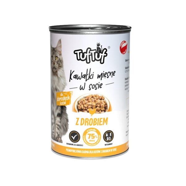 Tuf Tuf Kawałki Mięsne Z Drobiem Dla Kota Puszka 415gr