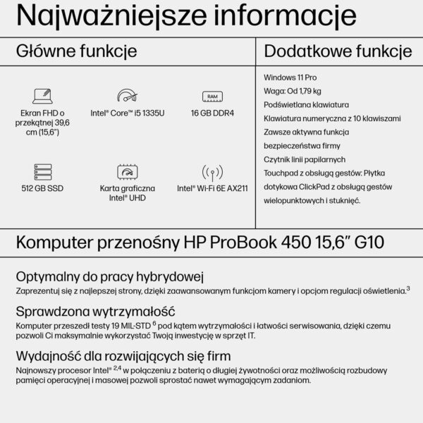HP ProBook 450 G10 15.6" (i5-1335U/16GB/512GB)
