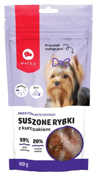 Maced Λιχουδιά Σκύλου Μικρόσωμων Φυλών χωρίς Γλουτένη με Ψάρι 60gr