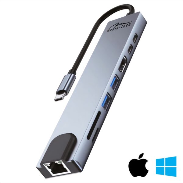 Media-Tech USB-C Docking Station με HDMI 4K PD Ethernet