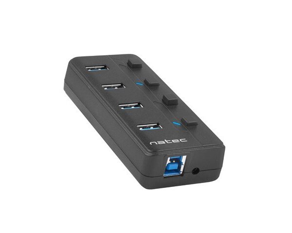 Natec Mantis USB 3.0 Hub 4 Θυρών με σύνδεση USB-A & Θύρα Φόρτισης και Εξωτερική Παροχή Ρεύματος