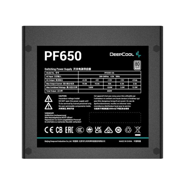 Deepcool PF650 650W Full Wired 80 Plus Standard