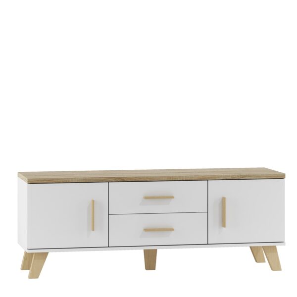 Cama RTV stand LOTTA 140cm white + sonoma oak