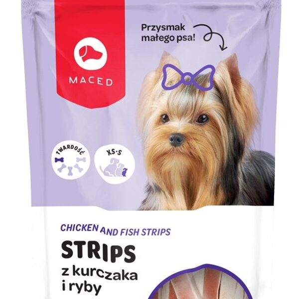 Maced Meat Strips Λιχουδιές Σκύλου με Κοτόπουλο και Ψάρι 60gr