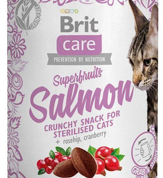 Brit Care Superfruits Salmon Λιχουδιές Σνακ με Σολομό Σολομός, Rose Hip & Κράνμπερι για Ενήλικες Γάτες 100gr