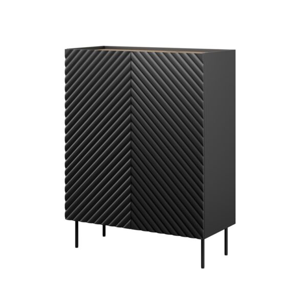 Μπουφές Ξύλινος Μαύρος 98x45x127cm