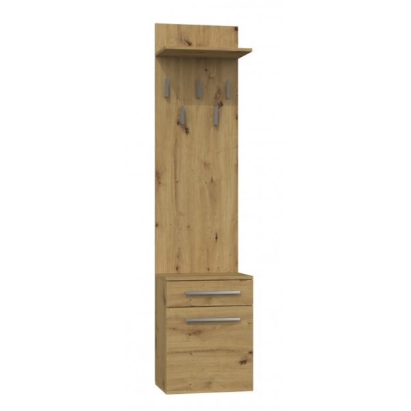 Duo Έπιπλο Εισόδου με Κρεμάστρα & Παπουτσοθήκη Oak 50x27x124εκ.