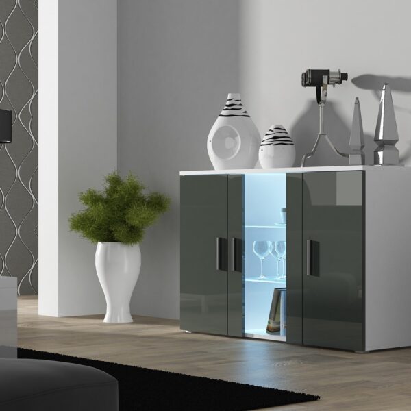 Cama sideboard 120 cm SOHO S7 white/grey gloss