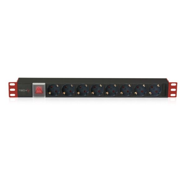 Techly I-CASE Πολύπριζο Rack 8xAC 1U STRIP-81UD