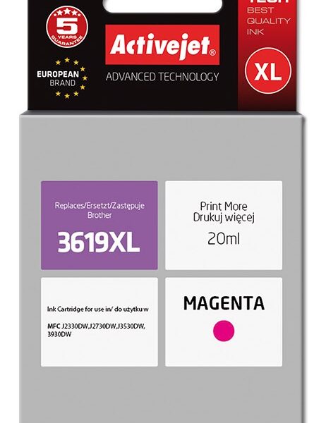 Active Jet Συμβατό Μελάνι Εκτυπωτή InkJet Brother LC-3619XL 20ml Ματζέντα