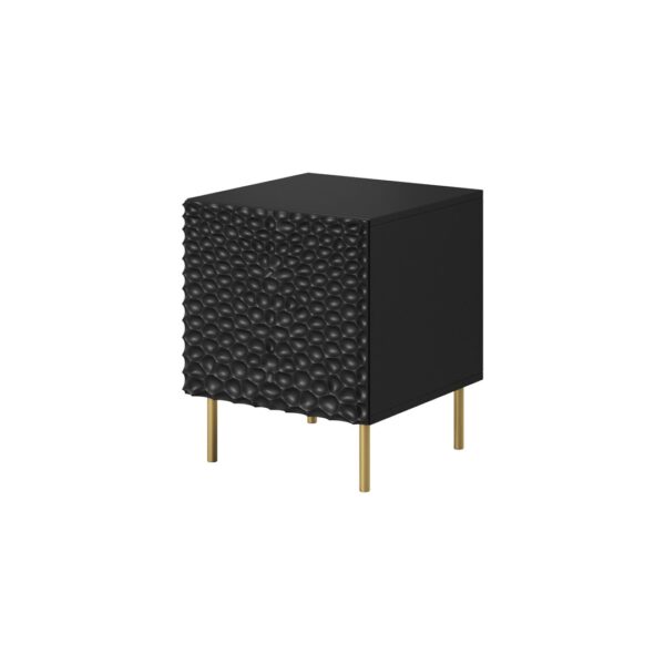 HOLE bedside table 2 pcs. 44x40.5x53.5 cm matte black