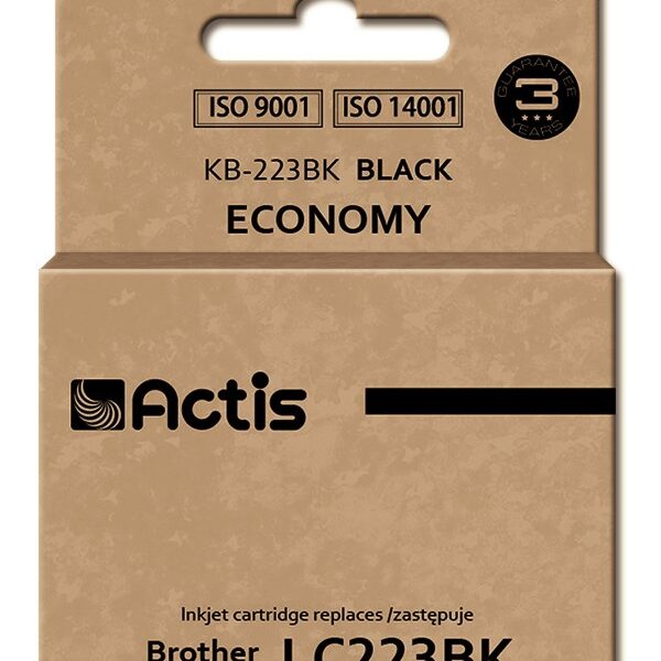Actis Συμβατό Μελάνι Εκτυπωτή InkJet Brother LC223BK 16ml Μαύρο 1τμχ