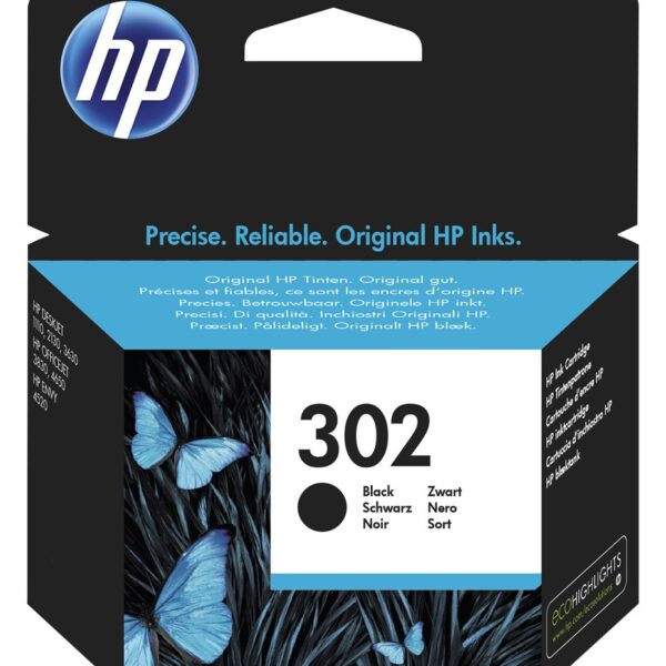 HP 302 Γνήσιο Μελάνι Εκτυπωτή InkJet Μαύρο (F6U66AE)