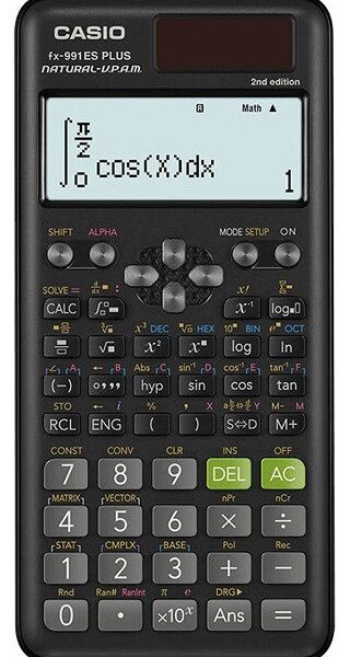 CASIO CALCULATOR SCIENTIFIC FX 991ES PLUS 2 BLACK, 12-DIGIT DISPLAY