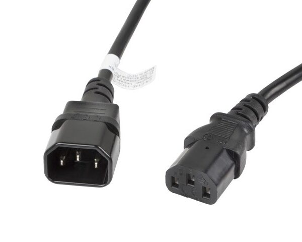 Lanberg IEC C13 - IEC C14 Cable 3m Μαύρο (CA-C13E-11CC-0030-BK)