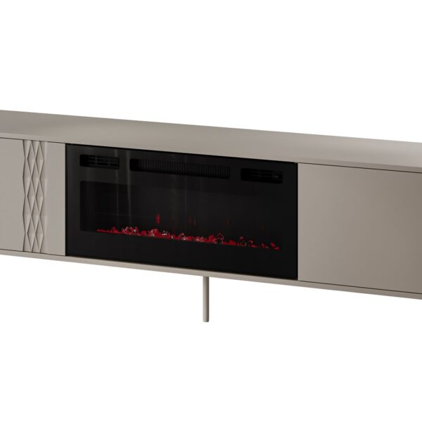 Cama RTV cabinet EF + fireplace black TRESSE 180x40x54.5 cashmere matt