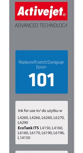 Active Jet Συμβατό Μελάνι Εκτυπωτή InkJet Epson 101 70ml Κυανό