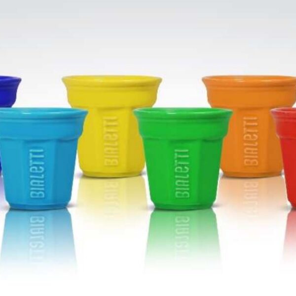 Bialetti Bicchierini Σετ Φλιτζάνια Espresso από Πορσελάνη Πολύχρωμα 6τμχ