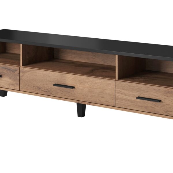 Έπιπλο Τηλεόρασης Ξύλινο Lotta Mat Black Μ180xΠ40xΥ53cm