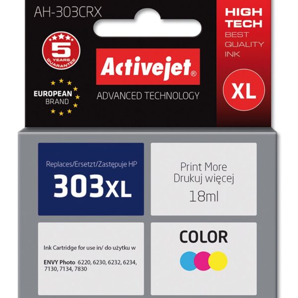 Active Jet Συμβατό Μελάνι Εκτυπωτή InkJet HP 303XL T6N03AE 415 Σελίδων 18ml Μαύρο