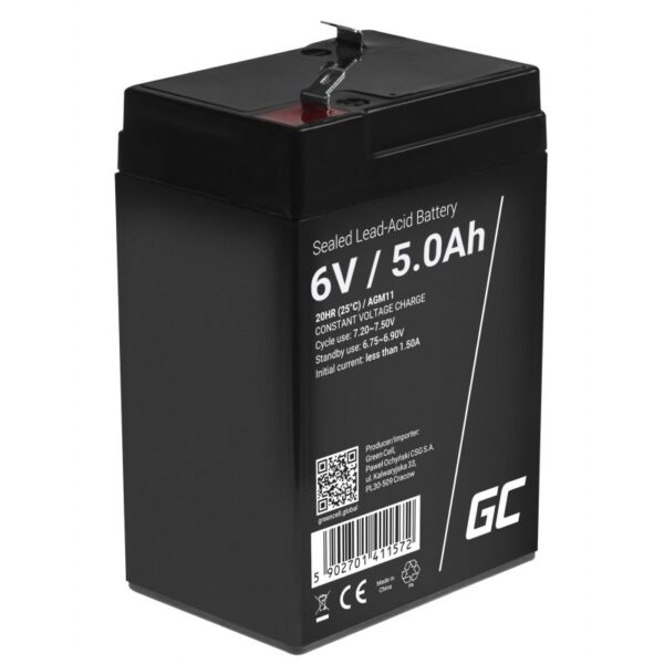 Green Cell με Χωρητικότητα 5Ah και Τάση 6V AGM11 1τμχ