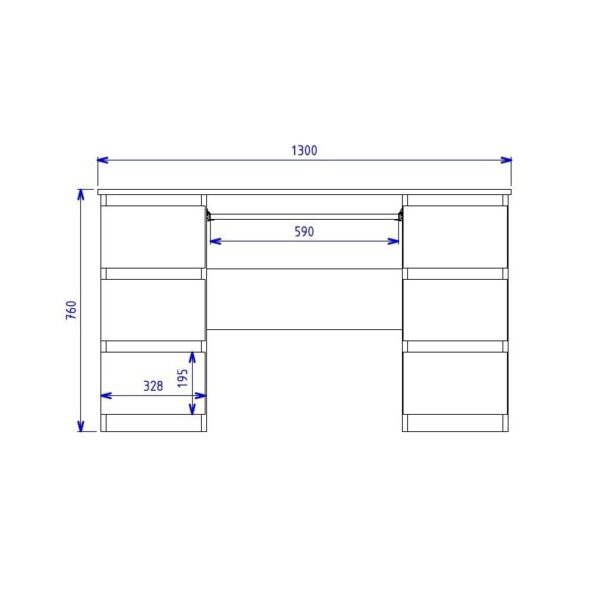 Γραφείο Kuba με LED 51x130x76εκ. Sonoma