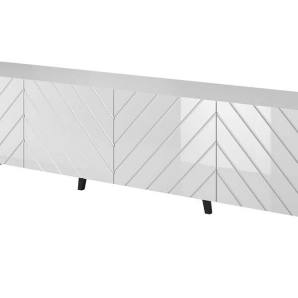 Έπιπλο Τηλεόρασης Ξύλινο Abeto Λευκό Μ200xΠ42xΥ52cm