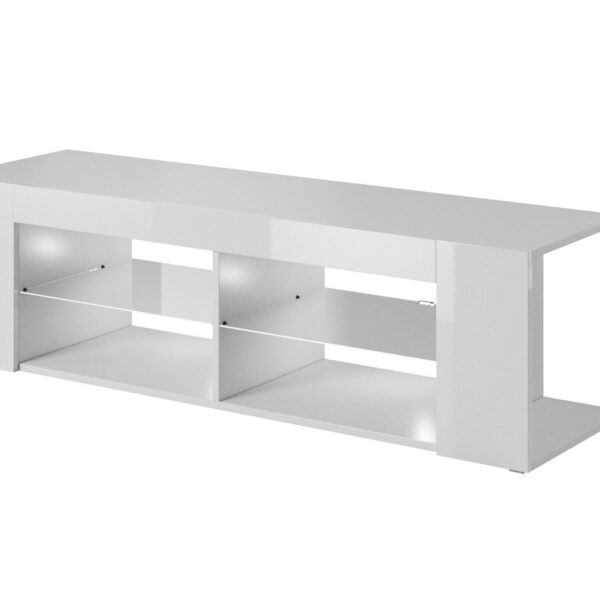 Έπιπλο Τηλεόρασης Ξύλινο Cama White / White Gloss Μ134xΠ50xΥ40cm