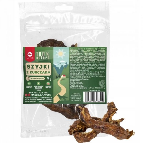 Maced 100% Nature Λιχουδιά Σκύλου με Κοτόπουλο 75gr
