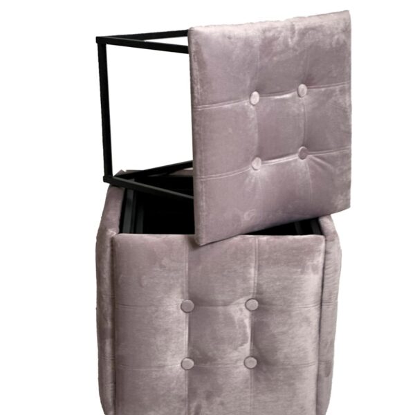 Puff-transformer 5in1 - 5 stools in 1 pouffe powder pink velvet 2269