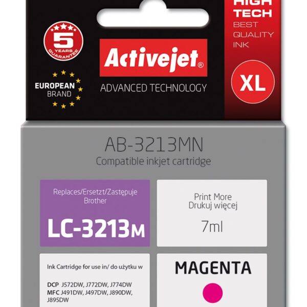Active Jet Συμβατό Μελάνι Εκτυπωτή InkJet Brother LC-3213M 7ml Ματζέντα