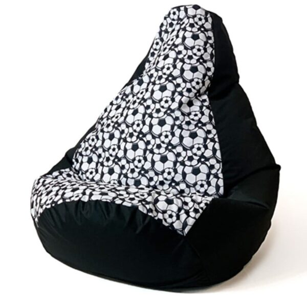 Sako bag pouffe Pear print black-ball XL 130 x 90 cm