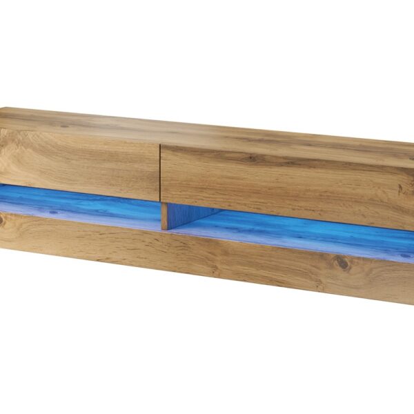 Ξύλινο Έπιπλο Τηλεόρασης Vigo New με Φωτισμό LED Wotan Oak Μ180xΠ30xΥ40cm