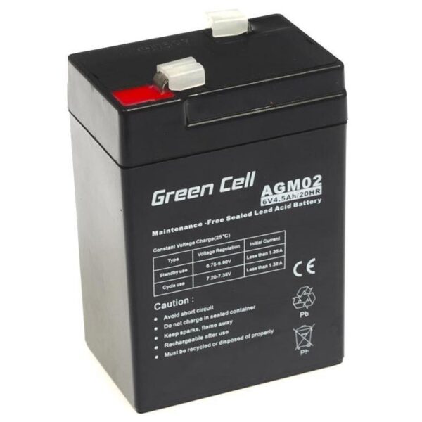 Green Cell με Χωρητικότητα 4.5Ah και Τάση 6V AGM02 1τμχ