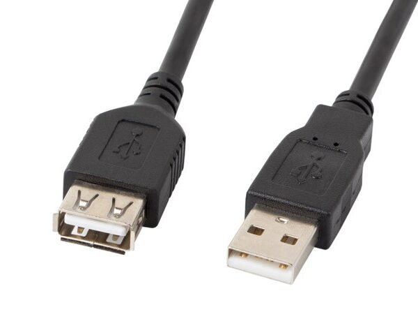 Lanberg USB 2.0 Cable USB-A male - USB-A female 1.8m (CA-USBE-10CC-0018-BK)