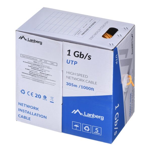 Lanberg U/UTP Καλώδιο Δικτύου Ethernet 305m Πορτοκαλί