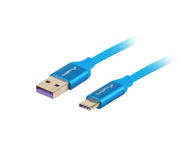 Lanberg USB 2.0 USB-C male - USB-A 1m (CA-USBO-21CU-0010-BL)