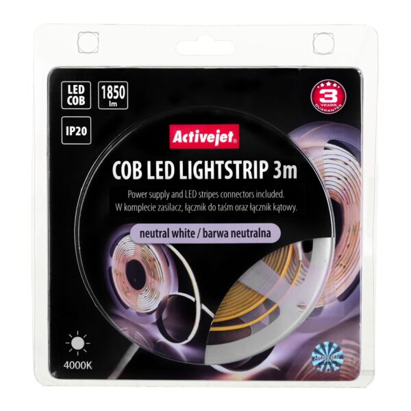 Active Jet Ταινία LED AJE-COB 12V Φυσικό Λευκό 3m