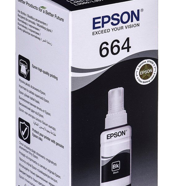 Epson 664 Γνήσιο Μελάνι Εκτυπωτή InkJet Μαύρο (C13T66414A)