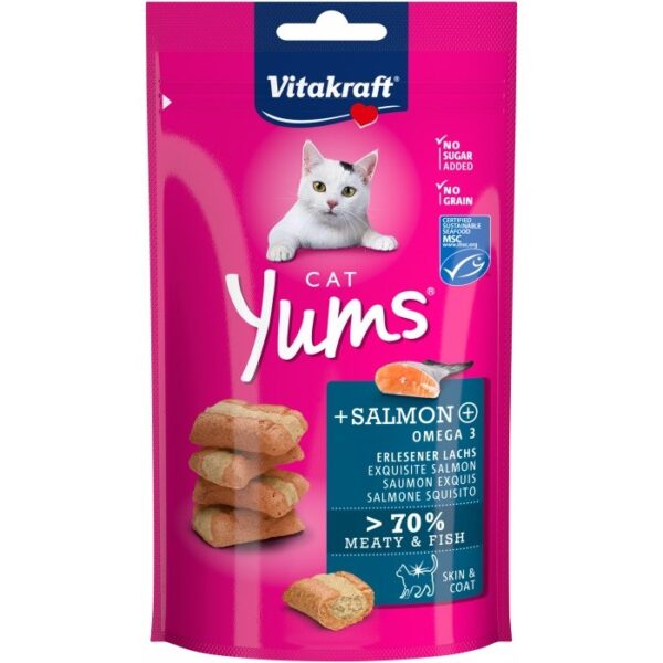 Vitakraft Yums Λιχουδιές Σνακ με Σολομό για Ενήλικες Γάτες 40gr