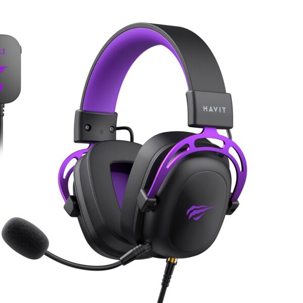 Havit H2002C+U - gaming headphones (black and purple)