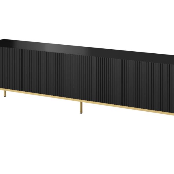 Έπιπλο Τηλεόρασης Μεταλλικό Rtv Pafos Χρυσό, Μαύρο Ματ Μ40xΠ60xΥ200cm