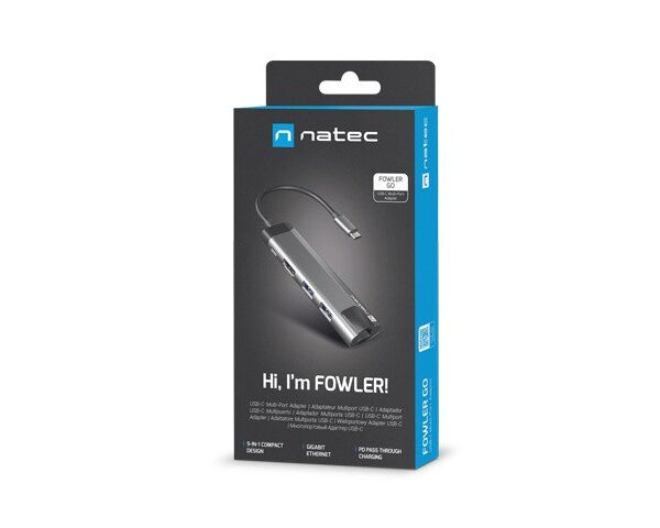 Natec Multiport Fowler Go USB-C Docking Station με HDMI Ethernet